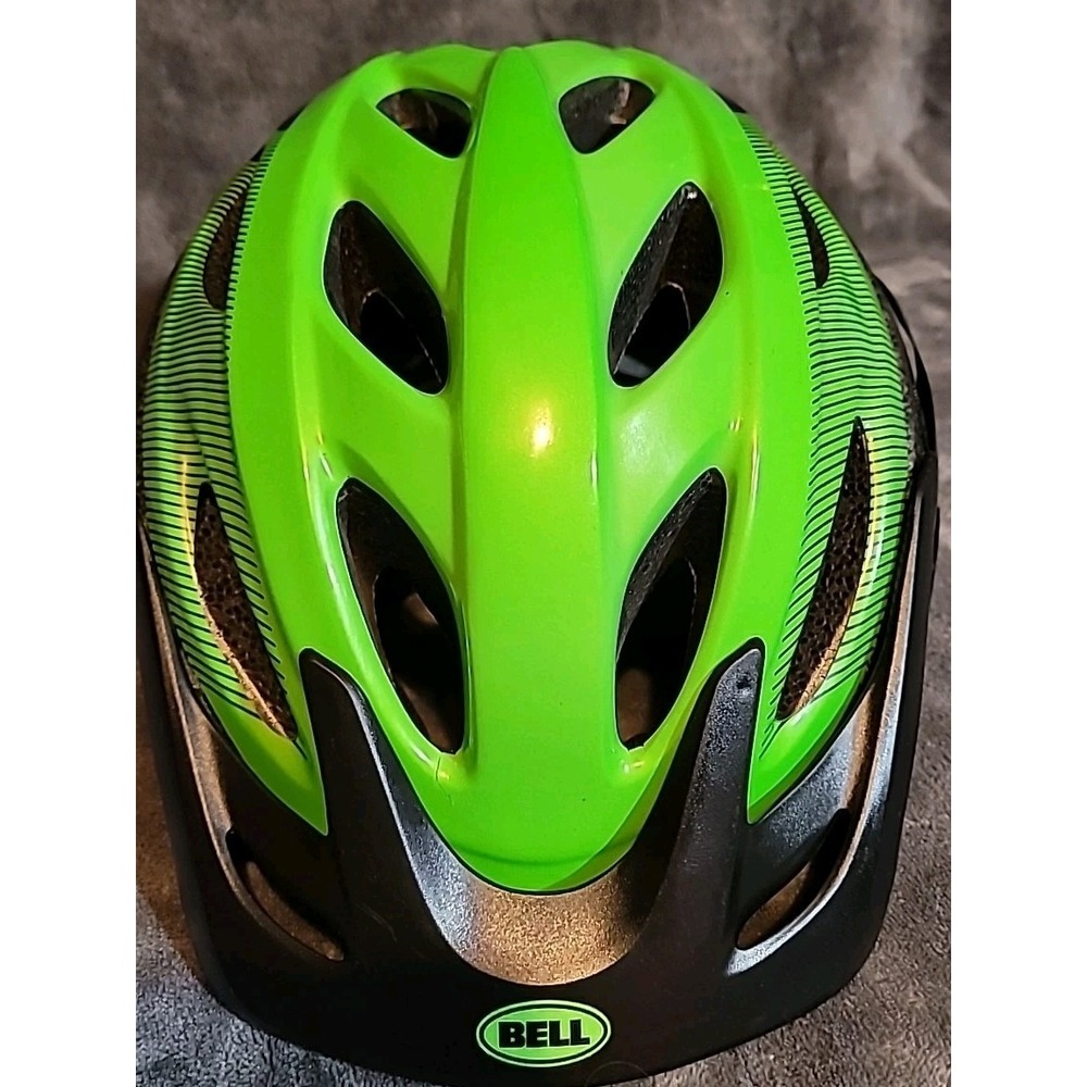 Bell Axle Bike Helmet, Black/Green, Adult 14+ (54-61cm) Bicycle‎ Safety Head